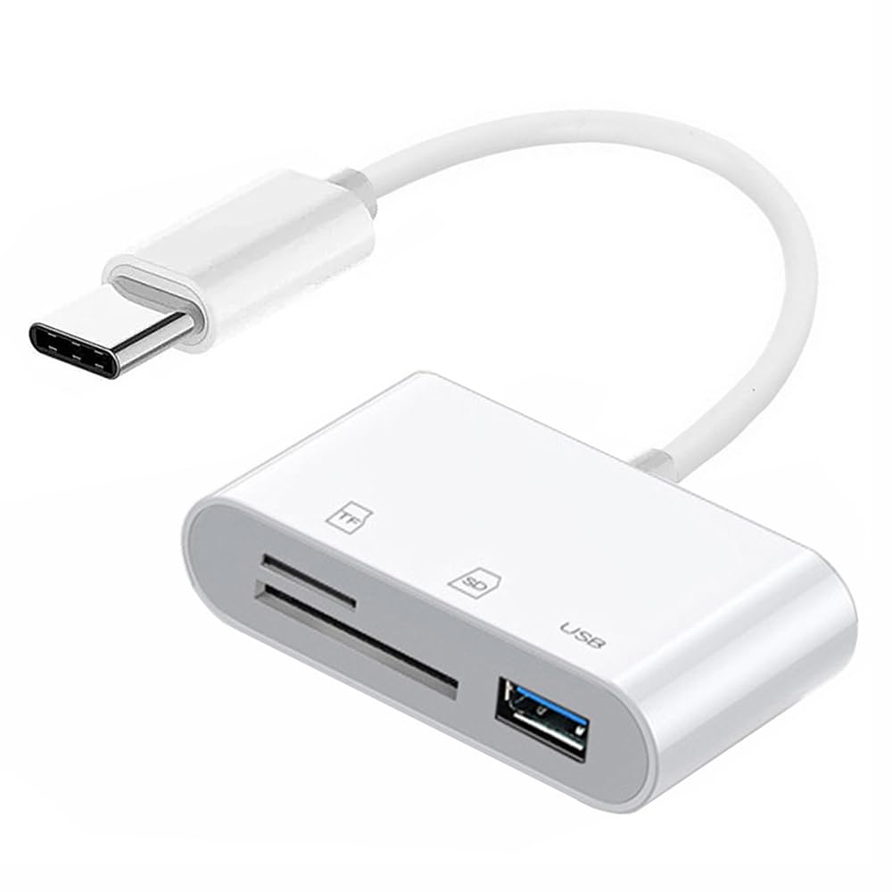 NFHK USB 2.0 Type C USB-C to TF Micro SD SDXC USB Female Card Reader Adapter Compatible with MacBook Laptop Tablet Phone