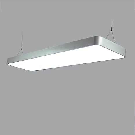 Amazon Co Jp Miluce 高品質の丸い角の長方形のled 16wオフィスアルミペンダントランプ現代のシンプルチャイルドルーム商業照明デュアルユースシャンデリアシーリングライト幅 60cm 色 シルバー しるば ホーム キッチン