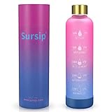 Sursip 32 oz Glass Water Bottle With Stylish