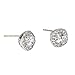 Sterling Silver White Gold Plated Cubic Zirconia Simple Small Halo Square Stud Earring For Women&Men,10mm