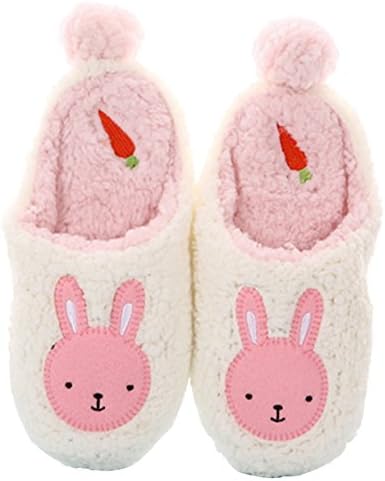 Blubi Women's Fashion Novelty Slippers Classic Bunny Slippers (7.5, White)