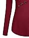 Ninedaily Womens Business Tops Lapel V Neck Slimming Long Sleeve Office Blouse Wine