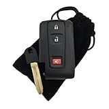 Dudely Replacement Shell Keyless Smart Remote Key Case Fob 2+1 Button for 2004-2009 Toyota Prius With Uncut Key Blade