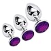 Akstore 3 Pcs Luxury Jewelry Design Fetish Anal Butt Plug(Purple)