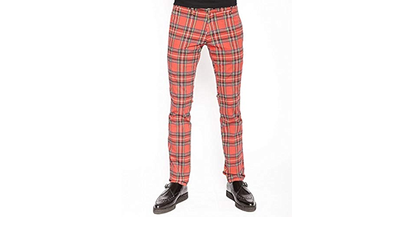 tripp red tartan plaid skinny pants
