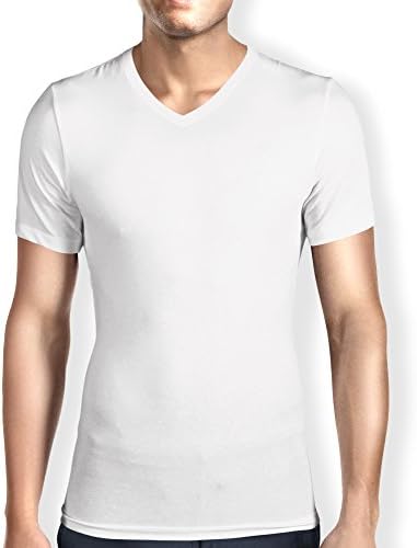 Men's Ultra Soft Bamboo V Neck T-Shirt / Undershirt - Tailored Tall, Tagless (S,W,V)