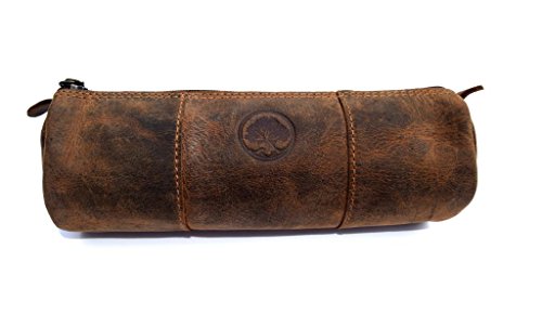 TONY'S BAGS Rustic Vintage Style Pen Pencil Case Leather Pouch for Students Professionals and Artists gift