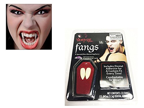 Fun World Adult Vampire Fangs with Coffin, One Size, Multicolor