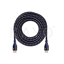 KAYO Hi-Speed HDMI1.4 Cable 40 FT/ Blue, Black Sleeve/ Supports Ethernet,3D,4K &amp; Audio Return, Bonus CABLE Tie