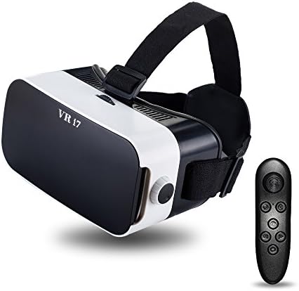 3D VR Glasses, Poloda VR Headset Virtual Reality Headset Video Movie Game Box with Bluetooth Controller Compatible with Apple iPhone 7/6s/6 plus/6/5s/5c/5 , Android and More Smartphones