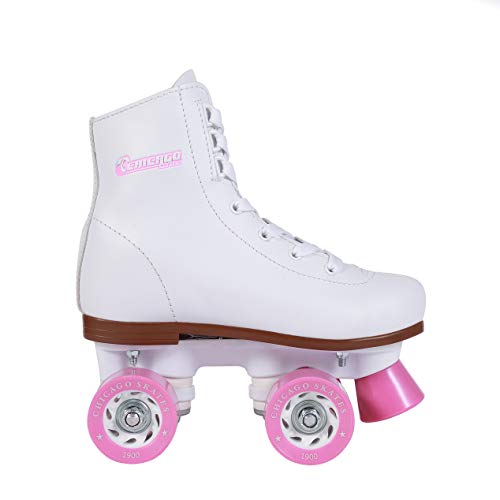 Chicago Girls Rink Roller Skate - White Youth Quad Skates - Size 2