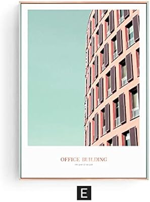 Cehsho Nordic Poster Rose Gold Building Wall Art Canvas Painting Pink Flower Posters And Prints Wall Picture For Living Room Home Decor 21x30cm No Frame E Buy Online At Best Price In