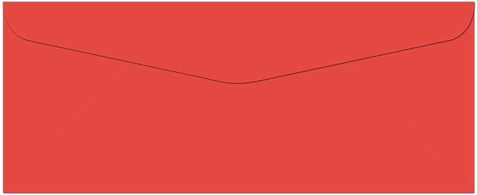 Note Card Cafe Colored Letter Envelopes #10 | Red | 100 Pack | 9.5 x 4.125 in | Standard Gummed Seal | for Business, Letters, Greeting Cards, Thank You Notes, Mailing Invitations, Documents