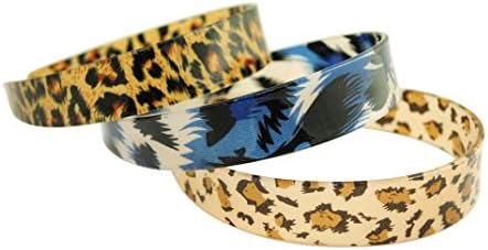 3 Count Animal Print Hard Headbands Acrilic Leopard Size Girl Teens