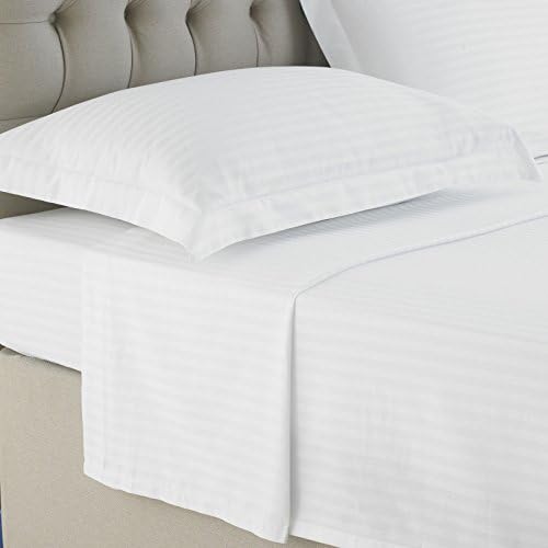 Precious Star 600 Thread Count 2-Piece Pillow Shams White Stripe Euro (26'' x 26'') Size 100% Egyptian Cotton, Expedited Shipping