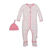 Burt's Bees Baby Baby Organic Footed Coverall and Hat Set, Blossom Autumn Trees, Newborn