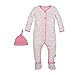 Burt's Bees Baby Baby Organic Footed Coverall and Hat Set, Blossom Autumn Trees, Newborn