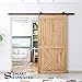 SMARTSTANDARD 8FT Top Mount Sliding Barn Door Hardware Kit, Black, 8ft Single Rail, Super Smoothly and Quietly, Simple and Easy to Install, Fit 42