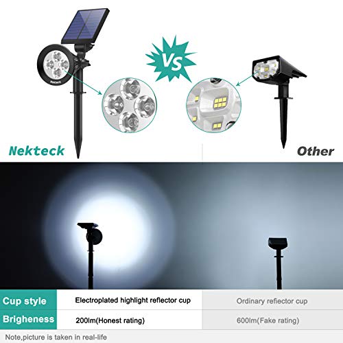 image for Nekteck 4 Pack Solar Light Outdoor, 2-in-1 Outdoor Solar Spotlights Po