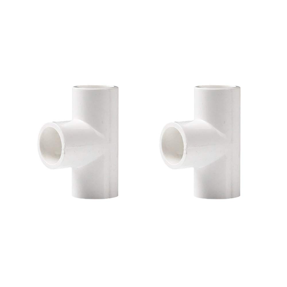 YOFASEN Three Way Pipe Connectors White - PVC Pipe Fittings Adapter Connector Fitting, 32x20, 2pcs