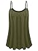 Plus Size Tank Tops for Women Camisoles Cami Dress Loose Fit Sleeveless Flowy Spaghetti Strap Summer (Army Green,4X)