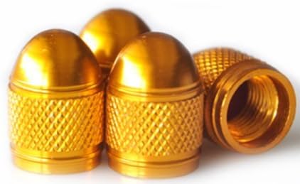 Bullet Style Alloy Car Wheel Tire Tyre Valve Dust Caps Covers Tire Set of 4 (Golden)