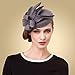 Womens Wool Felt Fascinator Cocktail Race Fancy Cheltenham Fesitval Hat A302,Gray,One Size