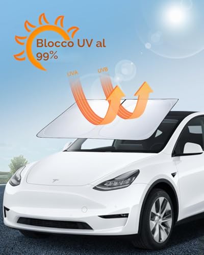 LANTU Windscreen Screen for Tesla Model 3/Y Folding Sun Shade with Storage Bag Blocks UV Rays Umbrella Model 3/Y 2018-2026 Highland Juniper Accessories
