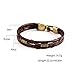 MAIDIEN 1PC New Men's Braided Leather Stainless Steel Cuff Bangle Bracelet Wristband
