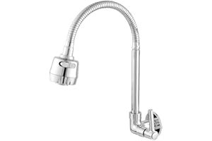 Torneira Cozinha Gourmet Flexível Luxo Parede 1/4 De Volta Metal