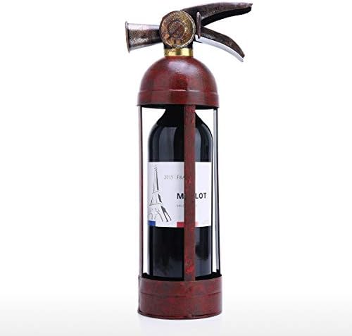 Tooarts Wine Bottle Holder Fire Extinguisher Shape Wine Rack Creative Ornament Decor Gifts