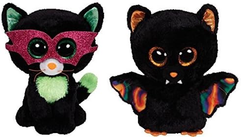 Ty Jinxy the Cat & Scarem the Bat Halloween Beanie Boos Set of 2 Plush Toys