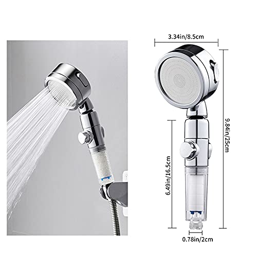 Shower Head, Aniston Upgraded Adjustable Pressure Ion Shower Head, 3 Modes of Adjustable Filter Shower Head for Hard Water Low Water Pressure, Comes with a Replaceable PP Cotton Filter Element