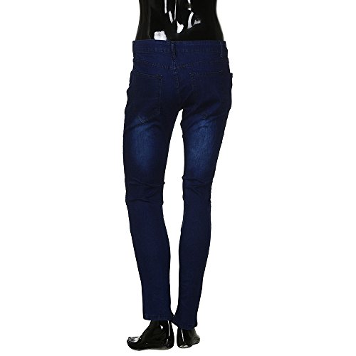 Edenun 2019 New Men's Slim Biker Zipper Denim Hole Feet Jeans Skinny Frayed Pants Distressed Rip Trousers Locomotive - Thumbnail 4