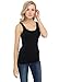 SATINATO Women's Slim Fit Stretchy Scoop Neckline Cami Fashion Skinny Tank Tops Black