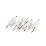 VizGiz 5 Pack 1/8 3.5mm Male to Male Coupler Joiner Stereo Audio Adapter Earphone Headphone Straight Jack Plug in Connector Converter M/M for Bluetooth Receiver AUX PC Laptop MP3 Player Car Extension