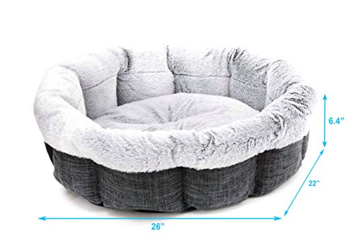 Best Pet Supplies Round Bed for Pet, Dark Gray