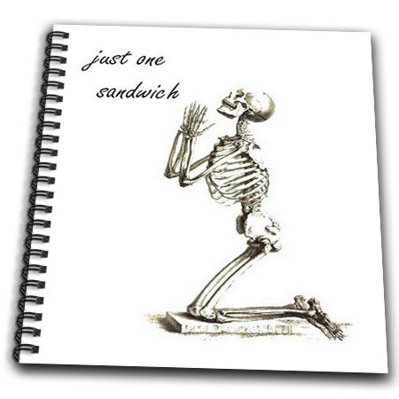 3dRose db_47091_2 Just One Sandwich Skeleton, Birthday, Dieter, Diet, Weight Loss, Humour, Humor Memory Book, 12 by 12-Inch