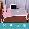 VLikeze Laptop Bed Table, Foldable Portable Lap Standing Desk with Cup Slot, Notebook Stand Breakfast Bed Tray Book…