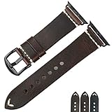 REZERO Oil Wax Leather Watch Band Replacement for