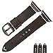 MAIKES Compatible with Apple Watch Strap 42mm 38mm 40mm 44mm 4 Colors Oil Wax Leather Watch Band Replacement for iWatch Apple Watch Series 4/3/2/1 (Band for Apple Watch 44mm, Dark Brown+Black Buckle)