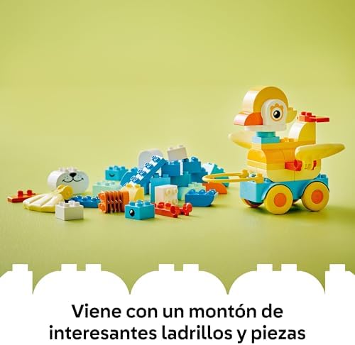 Duplo Animales sobre Ruedas 3en1 - Juguete de Construcción Educativo con Ladrillos para Construir Figura de Perro, Pato o Pez de Juguete con Ruedas - Regalo para Niños y Niñas de 2+ Años 10448