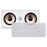 Pyle PDIWCS62 In-Wall / In-Ceiling Dual 6.5-Inch Center Channel Stereo Sound Speaker System, 2-Way, Flush Mount, White