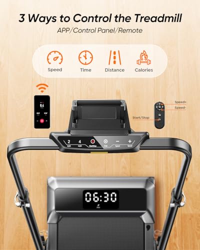 Acezoe Foldable Walking Pad with 12% Incline & Height-Adjustable Handlebar, 5-in-1 Under Desk Treadmill for Home & Office, Portable Tapis Roulant with Remote Control, APP & LED Display