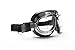 Bertoni Vintage Motorcycle Goggles with Antifog and Anticrash Squared Lenses - Chromed Steel Frame Italy - AF193CR Black Motorbike Aviator Helmets Goggles