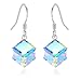 EleShow S925 Sterling Silver Earrings for Women Cube Earrings for Her Earrings hypoallergenic Crystal from Swarovski (A_Color Changing Drop Earrings)