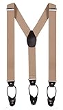 JIERKU Men's Suspenders Adjustable Suspenders for Men Leather Suspenders