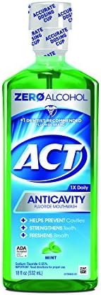 Act Anticavity Fluoride Mouthwash Mint Alcohol Free 18-Ounce Bottle (Pack Of 6)
