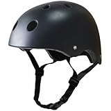 Tourdarson Adult Skateboard Helmet Specialized Certified Protection Sport for Scooter Skate Skateboarding Cycling (Black,Large)