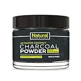 Charcoal Teeth Whitening Powder :: Brighter Smile :: Gentle on Gums :: Removes Stains :: Enhanced with Coconut :: Safe for Sensitive Teeth :: All Natural and Safe :: 2oz/20GM Container :: by Natural E